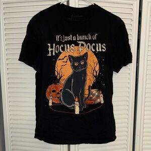 Hocus Pocus Black Cat Halloween Pet Tee - Black